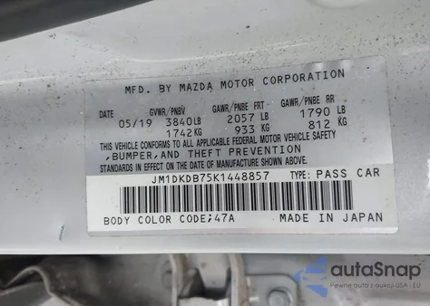 2019 Mazda Cx-3 Sport from USA, damaged, VIN JM1DKDB75K1448857